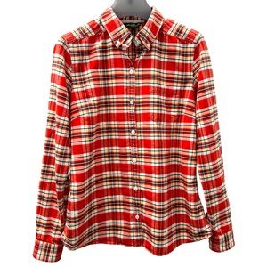 Eddie Bauer Long Sleeve Flannel Plaid Button Down Shirt Size Medium